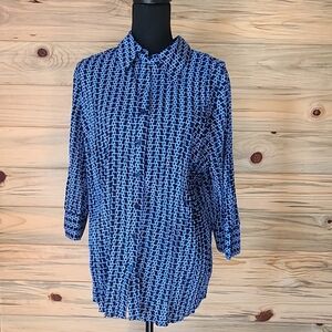 Apt.9 Woman Blue Button Down Shirt Size 1X